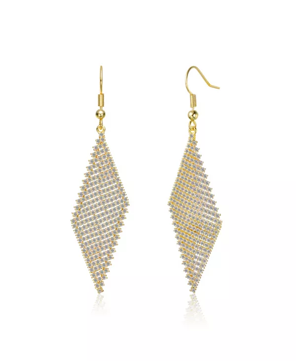 Серьги-Подвески из стерлингового серебра 14 карат с покрытием из золота и белыми кубическими цирконами Genevive, gold
Серьги-Подвески из стерлингового серебра 14 карат с покрытием из золота и белыми кубическими цирконами Genevive, gold