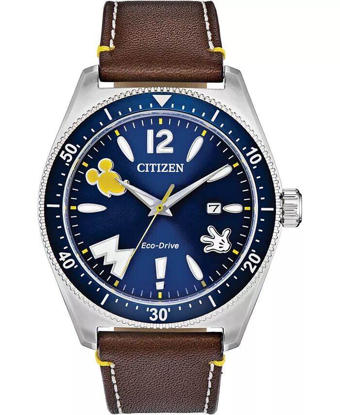Часы Микки Маус с классическим коричневым кожаным ремешком, 43 мм Citizen
Часы Микки Маус с классическим коричневым кожаным ремешком, 43 мм Citizen