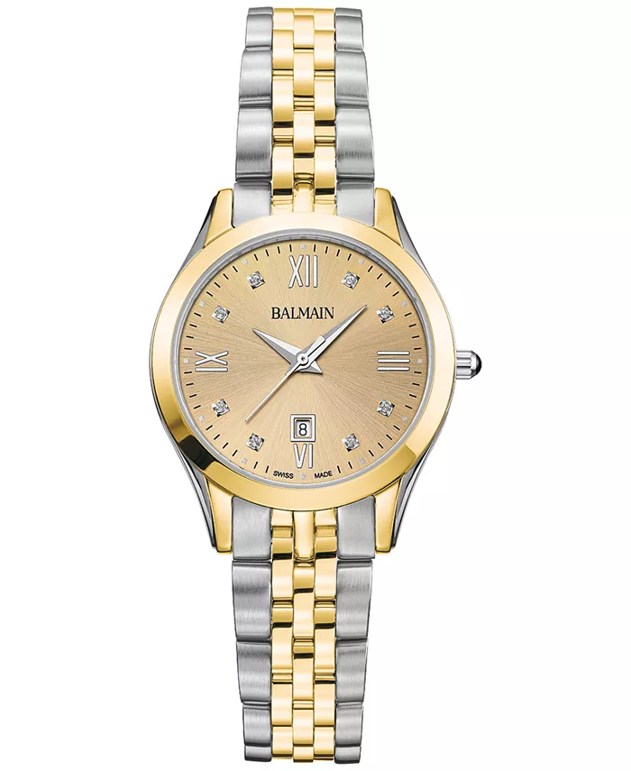 Женские часы Swiss Classic R с бриллиантовыми вставками, двухцветный браслет из нержавеющей стали, 30 мм Balmain
Женские часы Swiss Classic R с бриллиантовыми вставками, двухцветный браслет из нержавеющей стали, 30 мм Balmain