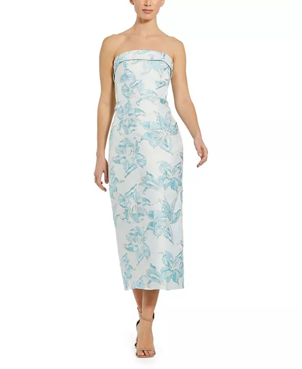 Платье-Футляр без бретелей из парчи Mac Duggal, синий
Платье-Футляр без бретелей из парчи Mac Duggal, синий