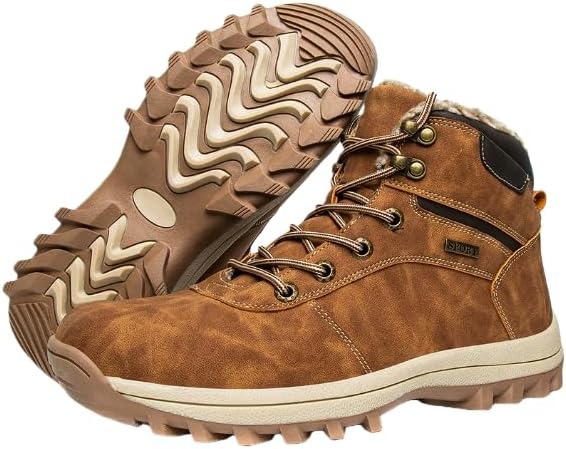 Мужские зимние походные ботинки, водонепроницаемые утепленные ботинки с плюшевой подкладкой и нескользящей подошвой - популярная обувь для активного отдыха и повседневной носки Hhhchpm, коричневый
Мужские зимние походные ботинки, водонепроницаемые утепленные ботинки с плюшевой подкладкой и нескользящей подошвой - популярная обувь для активного отдыха и повседневной носки Hhhchpm, коричневый