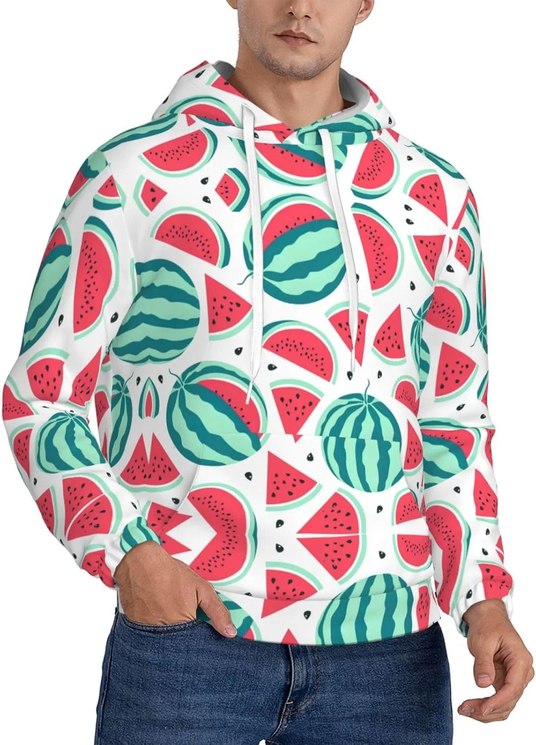 Мужская флисовая толстовка с капюшоном — мягкая, теплая, с карманом, модный принт с арбузом SamLng
Мужская флисовая толстовка с капюшоном — мягкая, теплая, с карманом, модный принт с арбузом SamLng