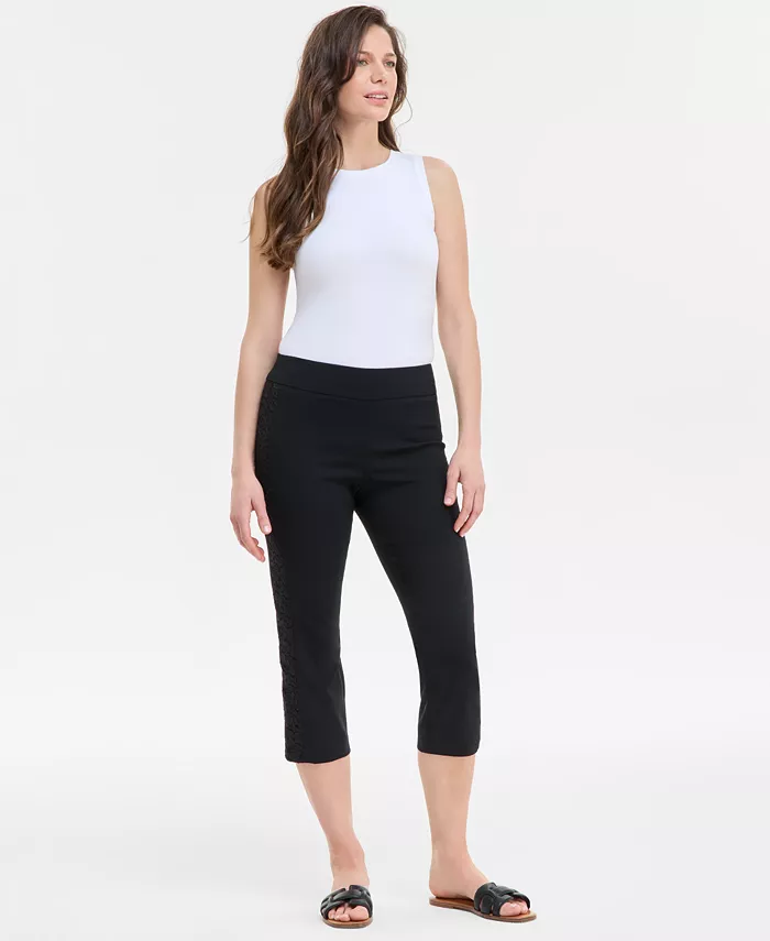 Женские капри с боковыми кружевными вставками JM Collection, черный
Женские капри с боковыми кружевными вставками JM Collection, черный