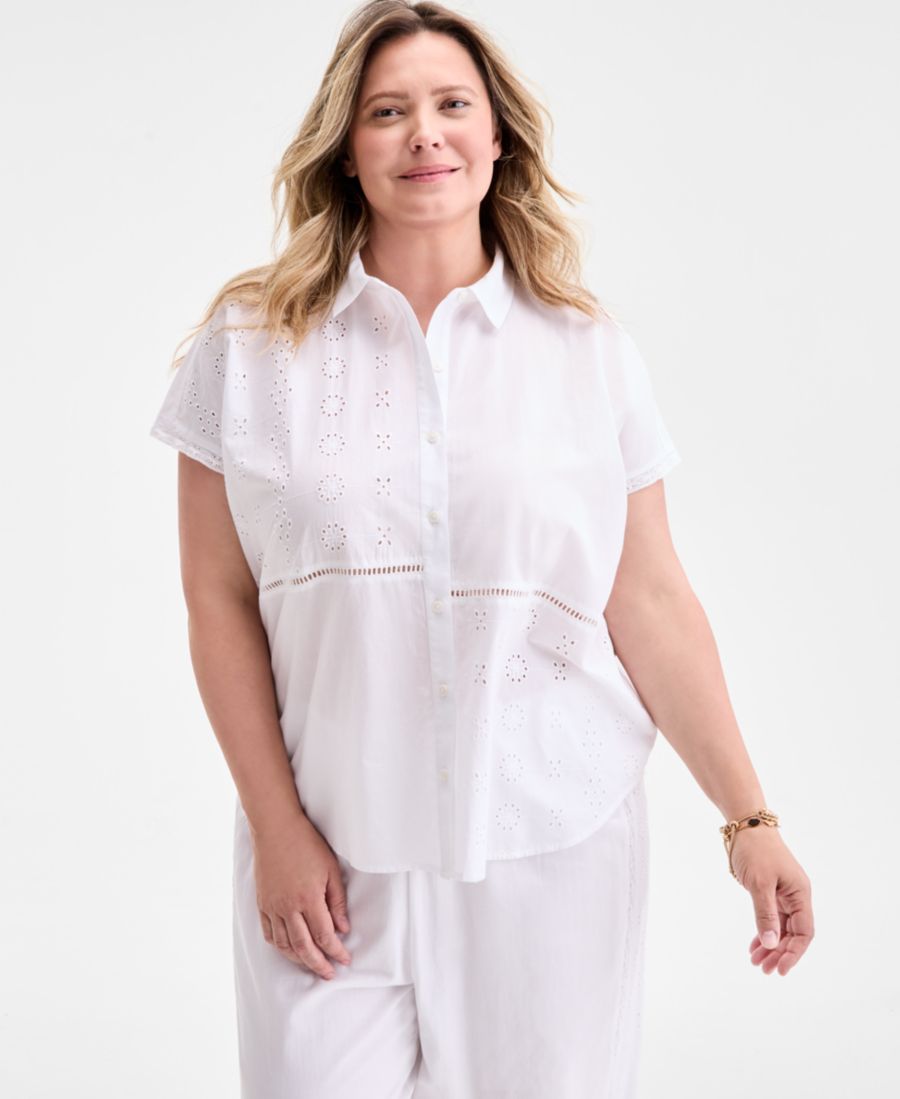 Рубашка большого размера с перфорацией Style & Co, Bright White
Рубашка большого размера с перфорацией Style & Co, Bright White