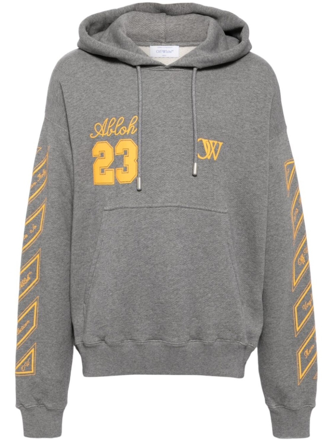 Хлопковая толстовка с капюшоном и логотипом Off-White, серый
Хлопковая толстовка с капюшоном и логотипом Off-White, серый