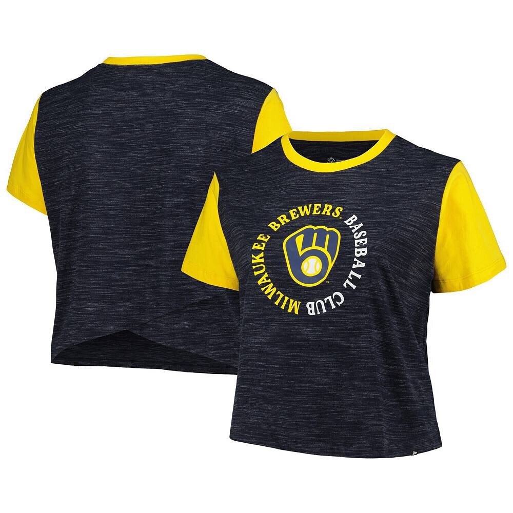 Женская темно-синяя укороченная футболка New Era Milwaukee Brewers размера плюс с перекрестной спиной, цвет Brw Navy
Женская темно-синяя укороченная футболка New Era Milwaukee Brewers размера плюс с перекрестной спиной, цвет Brw Navy