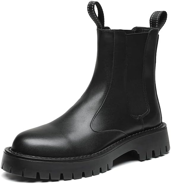 Мужские кожаные ботинки челси на платформе, модные, для повседневной носки, с нескользящей подошвой, теплые с флисом для зимы Deesgames, черный
Мужские кожаные ботинки челси на платформе, модные, для повседневной носки, с нескользящей подошвой, теплые с флисом для зимы Deesgames, черный
