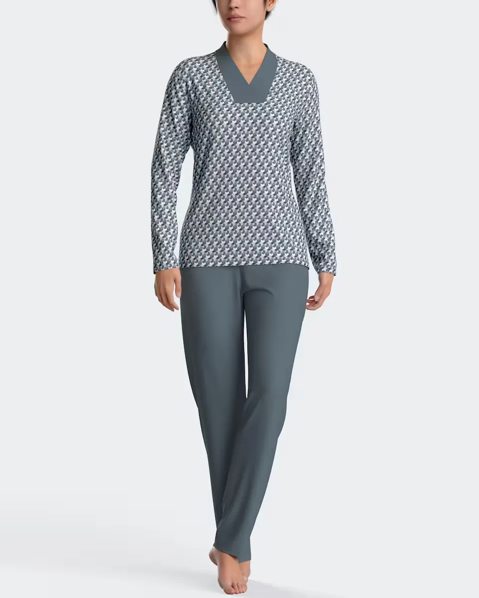 Длинная женская пижама с принтом в виде микромотивов из модального хлопка Impetus, серый
Длинная женская пижама с принтом в виде микромотивов из модального хлопка Impetus, серый