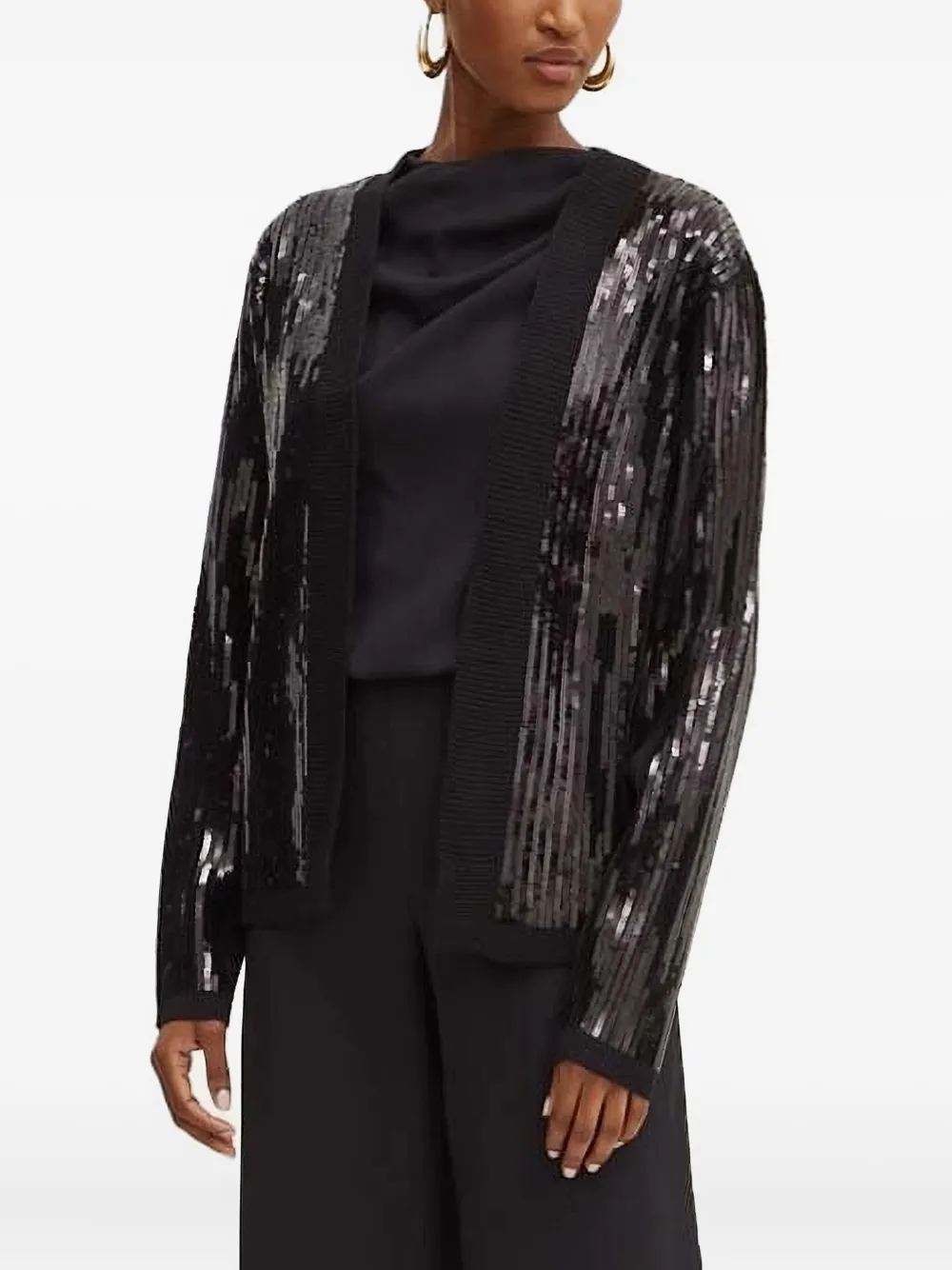 Кардиган, украшенный пайетками Silvian Heach, черный
Кардиган, украшенный пайетками Silvian Heach, черный