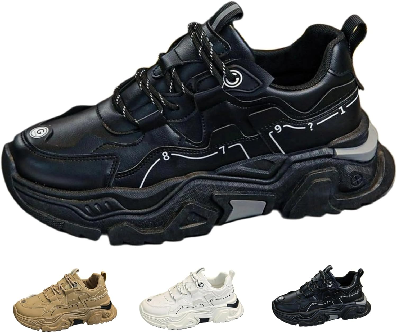 Мужские повседневные кроссовки на массивной подошве, модный уличный стиль, нескользящие, удобные спортивные для бега и ходьбы Macefil, черный
Мужские повседневные кроссовки на массивной подошве, модный уличный стиль, нескользящие, удобные спортивные для бега и ходьбы Macefil, черный