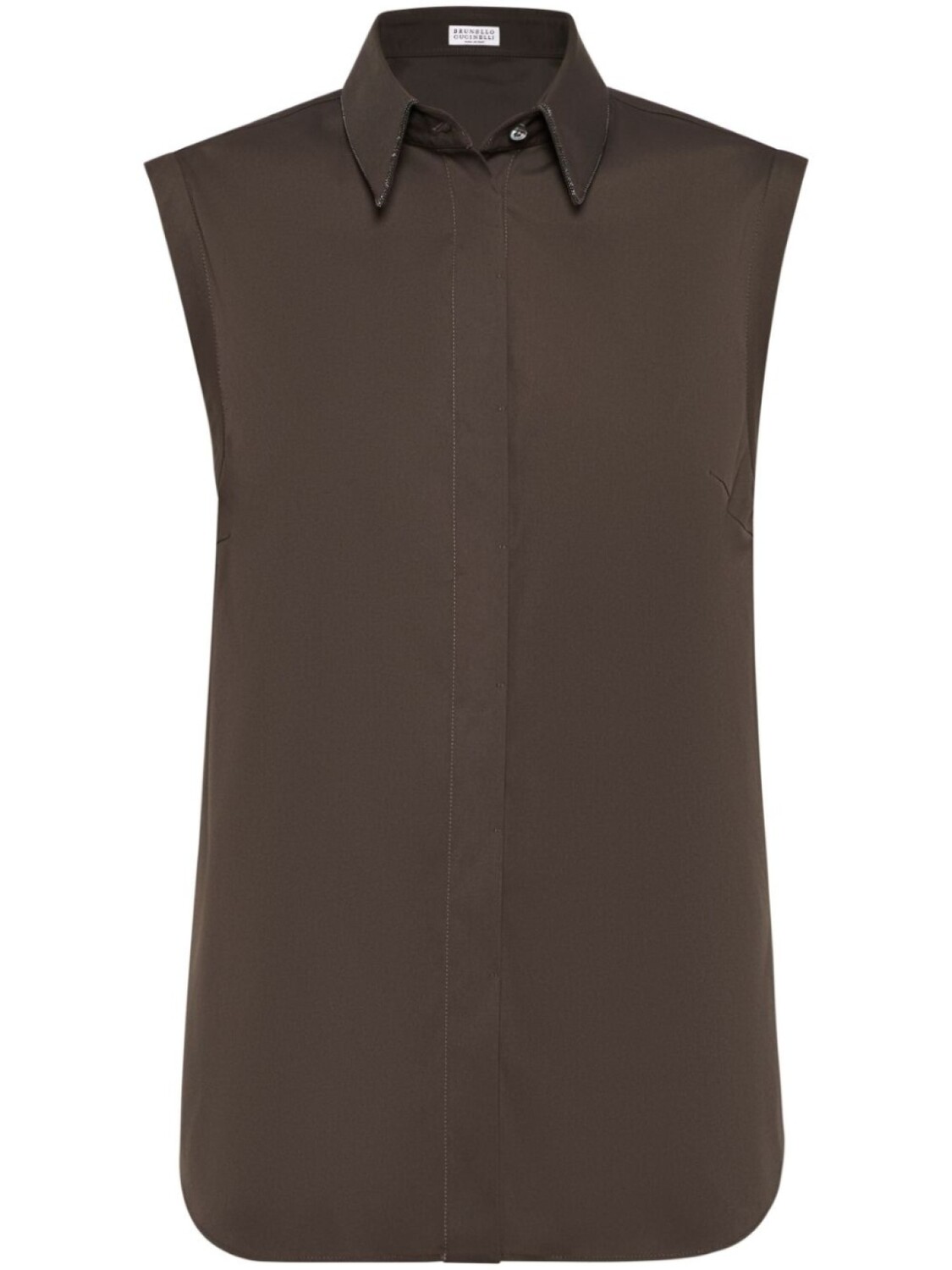 Рубашка с отделкой Монили Brunello Cucinelli, коричневый 
Рубашка с отделкой Монили Brunello Cucinelli, коричневый