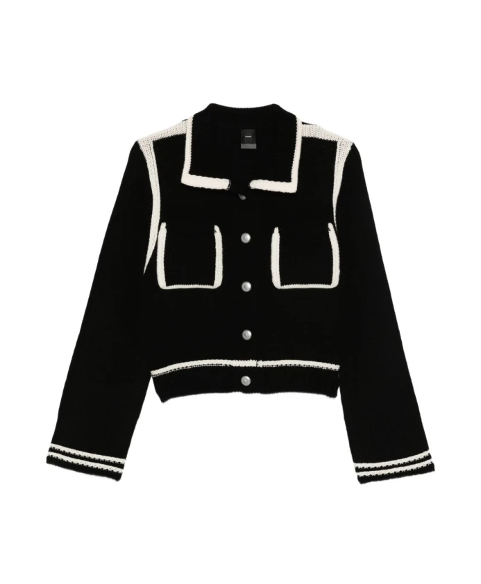 Черный шерстяной кардиган с контрастными деталями. Pinko, черный
Черный шерстяной кардиган с контрастными деталями. Pinko, черный