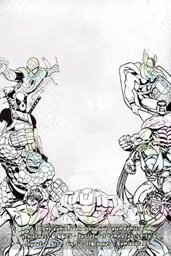 Blank comic book draw your own comics - Thickness 0.0025 - Variety of templates - 4 to 6 layouts - Size 6x9” - 110 pages - Comicadz DB (Independently published)
Blank comic book draw your own comics - Thickness 0.0025 - Variety of templates - 4 to 6 layouts - Size 6x9” - 110 pages - Comicadz DB (Independently published)