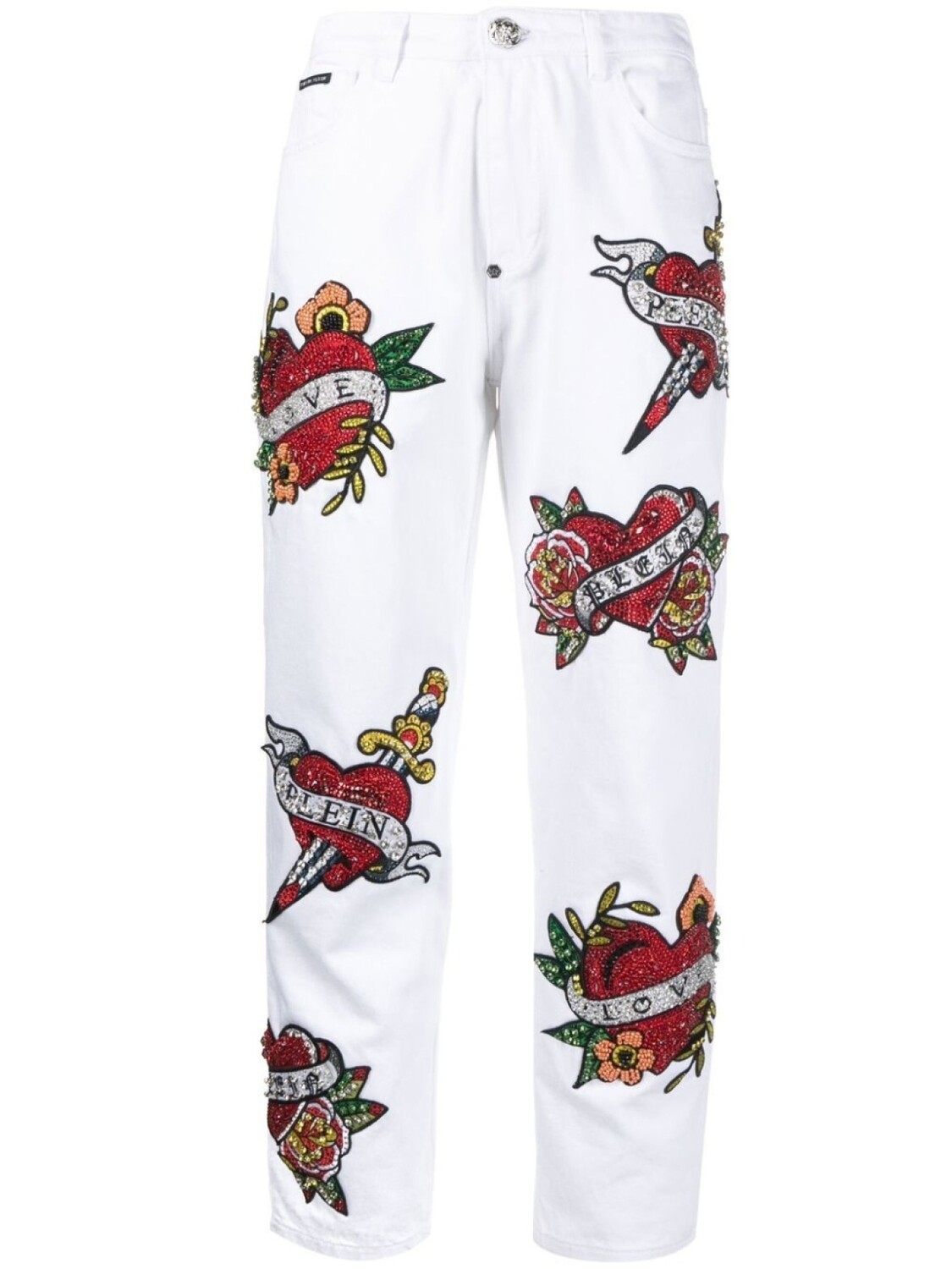 Philipp Plein джинсы Love mom-cut, белый
Philipp Plein джинсы Love mom-cut, белый