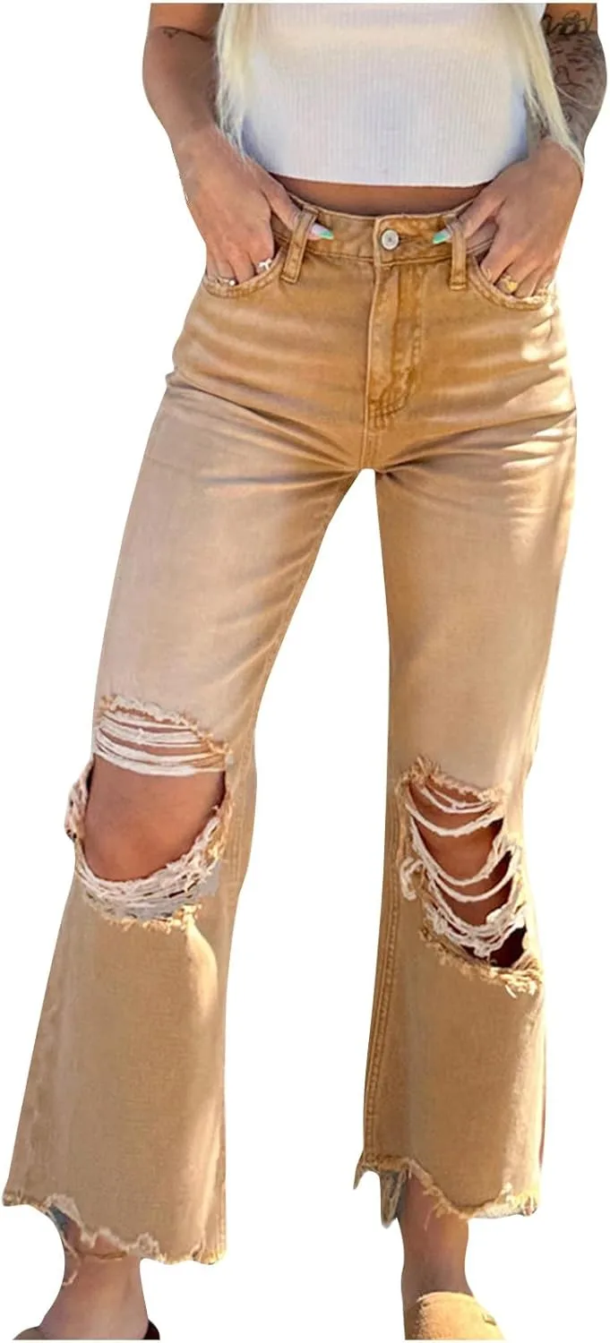 Женские рваные джинсы Wide Leg Capri High Waist с прорезями Oplxuo
Женские рваные джинсы Wide Leg Capri High Waist с прорезями Oplxuo