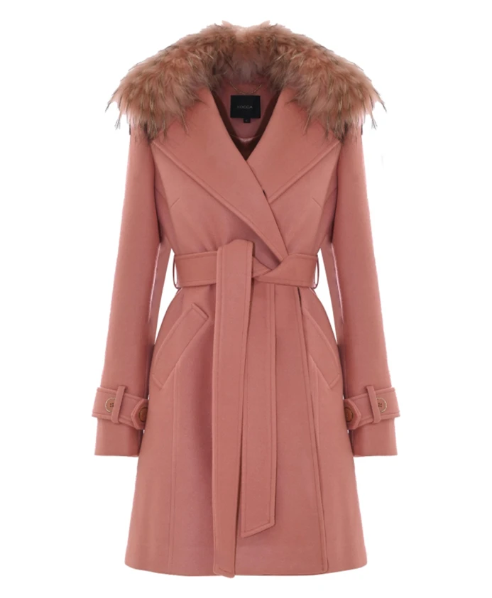 Мягкое пальто с меховым воротником и карманами. Kocca, розовый
Мягкое пальто с меховым воротником и карманами. Kocca, розовый