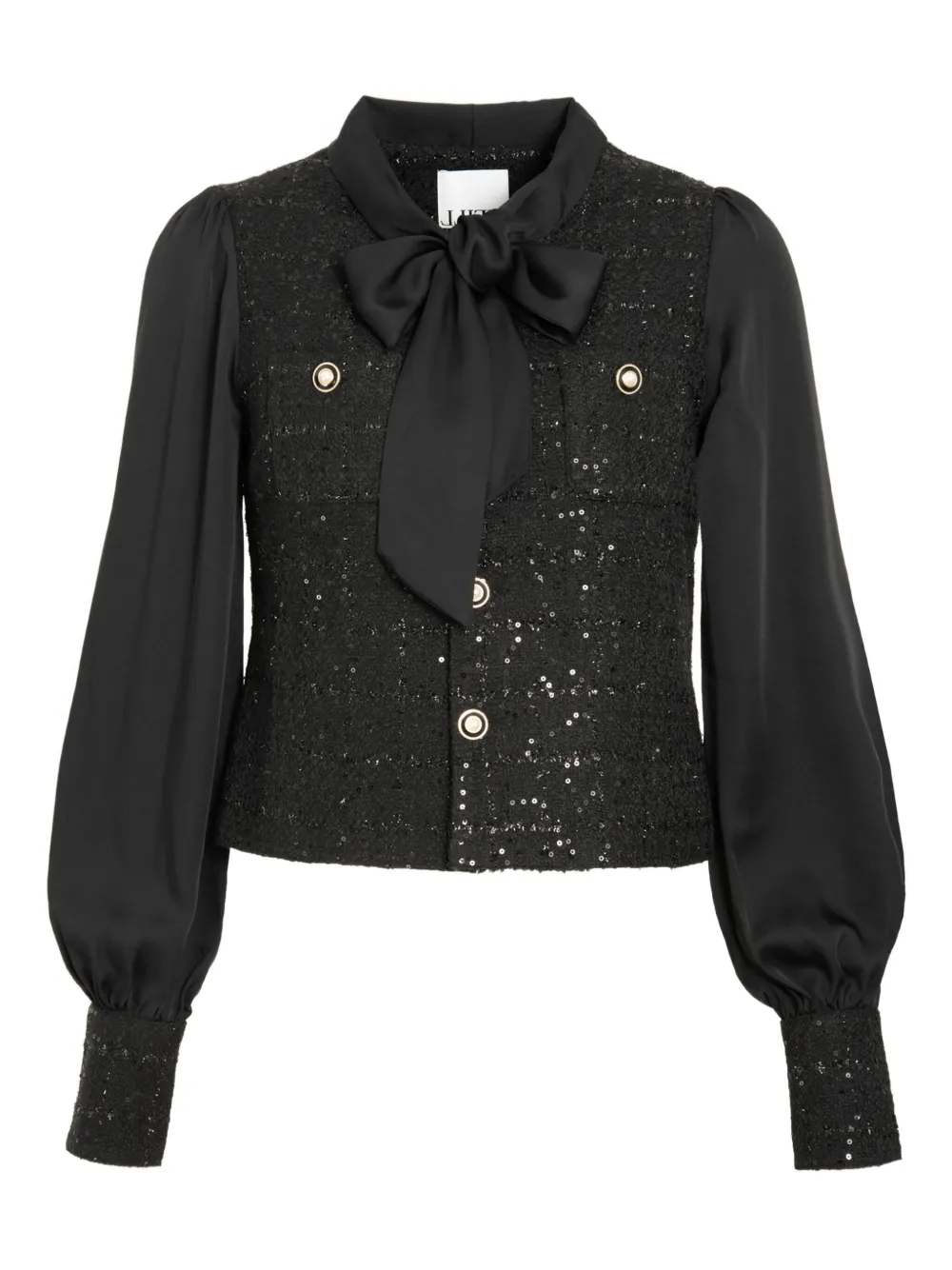 Твидовая рубашка с бантовой завязкой на воротнике Weill Paris, черный
Твидовая рубашка с бантовой завязкой на воротнике Weill Paris, черный