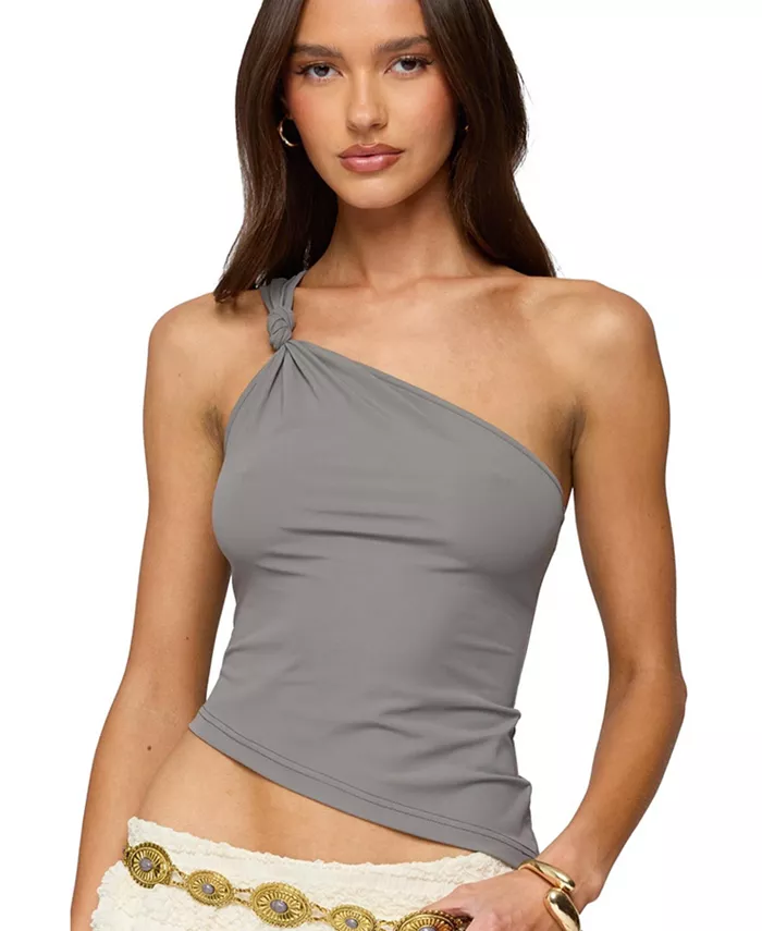 Женский асимметричный топ с узлом на одно плечо Edikted, серый
Женский асимметричный топ с узлом на одно плечо Edikted, серый