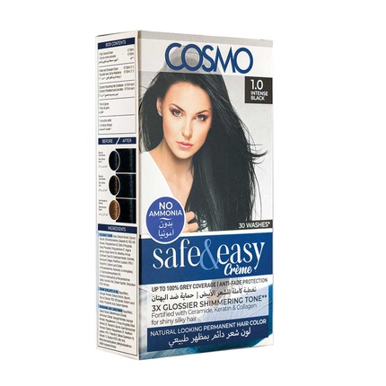 Набор для стойкого окрашивания волос Safe & Easy Cream No Ammonia Permanent Hair Color Kit Intense Black 10
Набор для стойкого окрашивания волос Safe & Easy Cream No Ammonia Permanent Hair Color Kit Intense Black 10