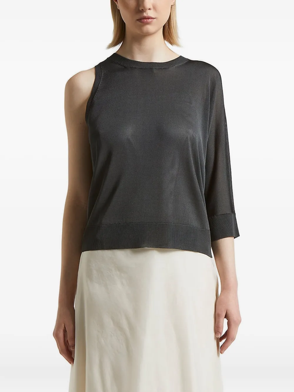 Свитер на одно плечо с круглым вырезом Peserico, серый
Свитер на одно плечо с круглым вырезом Peserico, серый