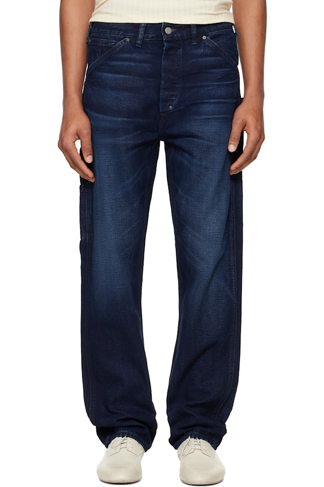 Рабочие брюки плотника инженерного кроя из хлопка Rrl, индиго
Рабочие брюки плотника инженерного кроя из хлопка Rrl, индиго