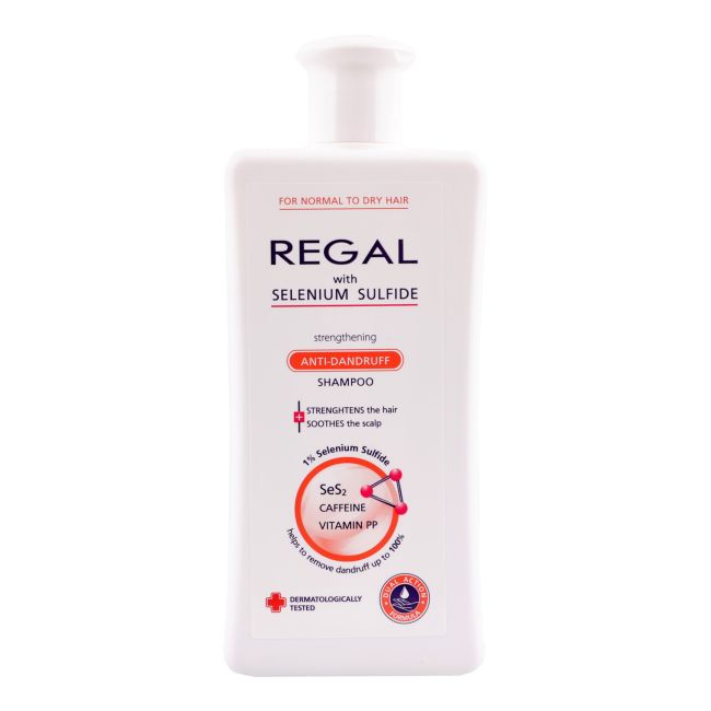 Укрепляющий шампунь против перхоти для волос Regal Regal Selenium Sulfide, 200 мл
Укрепляющий шампунь против перхоти для волос Regal Regal Selenium Sulfide, 200 мл
