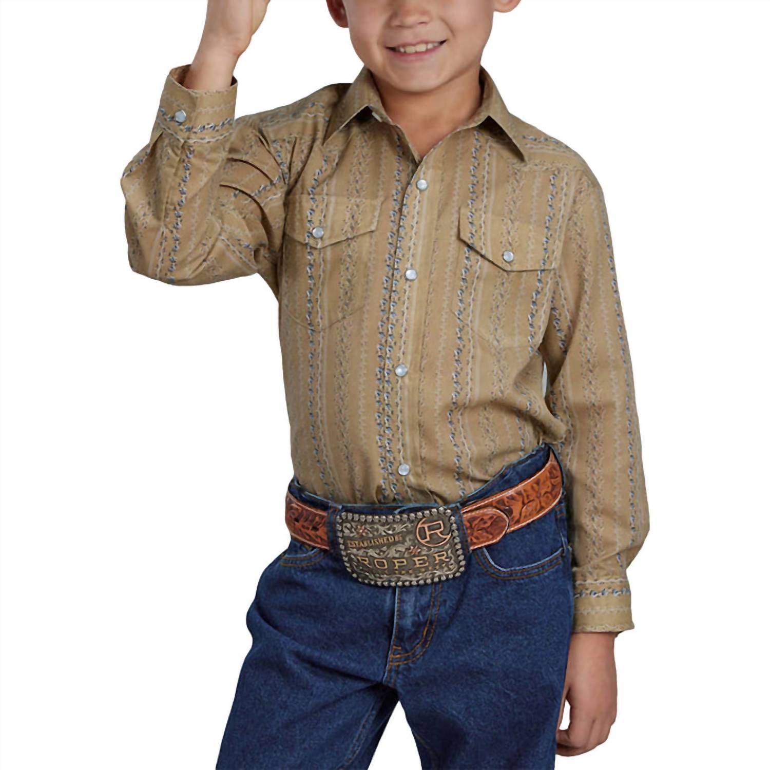 Полосатая цветочная рубашка на пуговицах с длинным рукавом в коричневом цвете Stetson
Полосатая цветочная рубашка на пуговицах с длинным рукавом в коричневом цвете Stetson