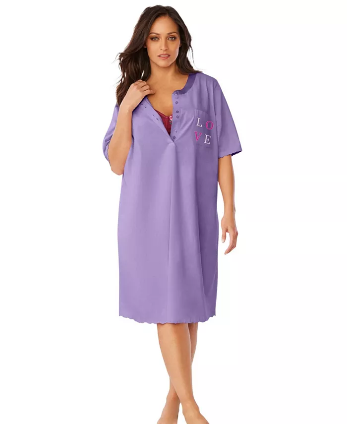 Женская хлопковая пижама с атласной отделкой Dreams & Co., фиолетовый
Женская хлопковая пижама с атласной отделкой Dreams & Co., фиолетовый