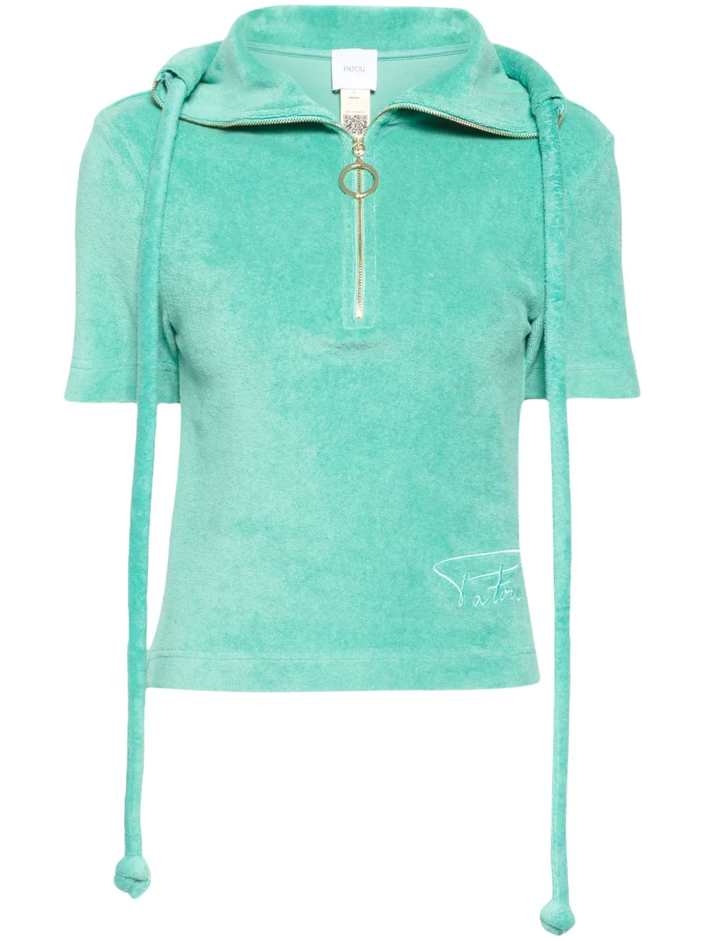 Махровая рубашка поло на молнии PATOU, зеленый
Махровая рубашка поло на молнии PATOU, зеленый