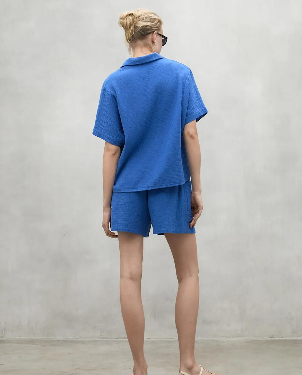 Женская рубашка с короткими рукавами и V-образным вырезом Ecoalf, синий
Женская рубашка с короткими рукавами и V-образным вырезом Ecoalf, синий