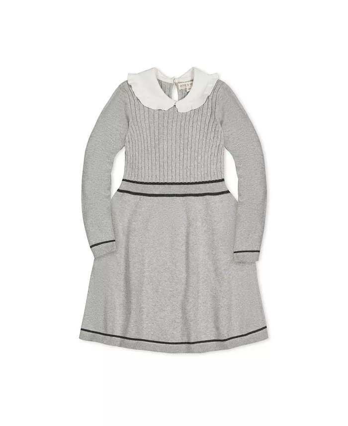 Детское платье-свитер с длинным рукавом, косой вязкой и воротником Питер Пэн Hope & Henry, серый
Детское платье-свитер с длинным рукавом, косой вязкой и воротником Питер Пэн Hope & Henry, серый