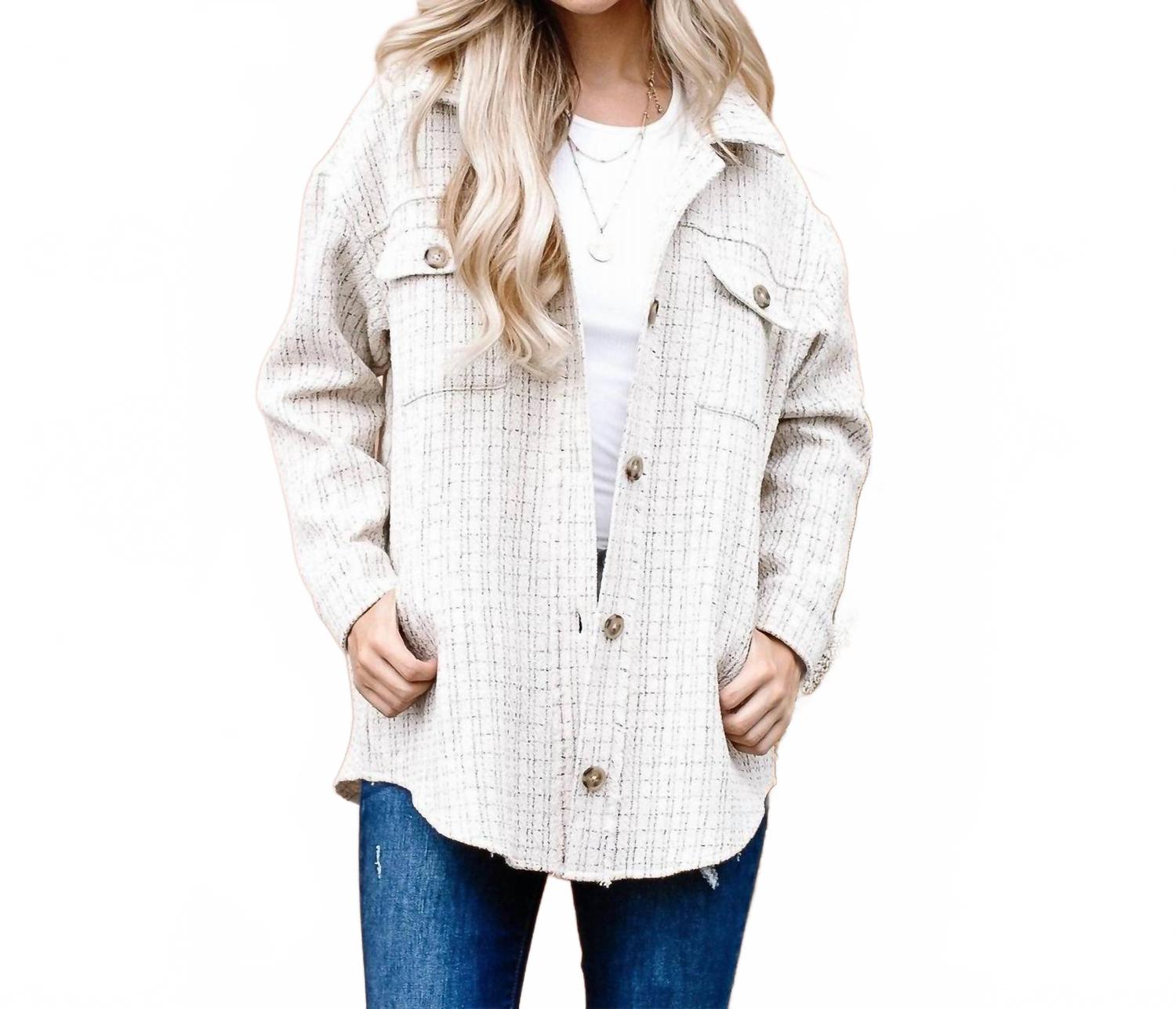 Твидовая жакет на пуговицах бежевого цвета And The Why, бежевый
Твидовая жакет на пуговицах бежевого цвета And The Why, бежевый