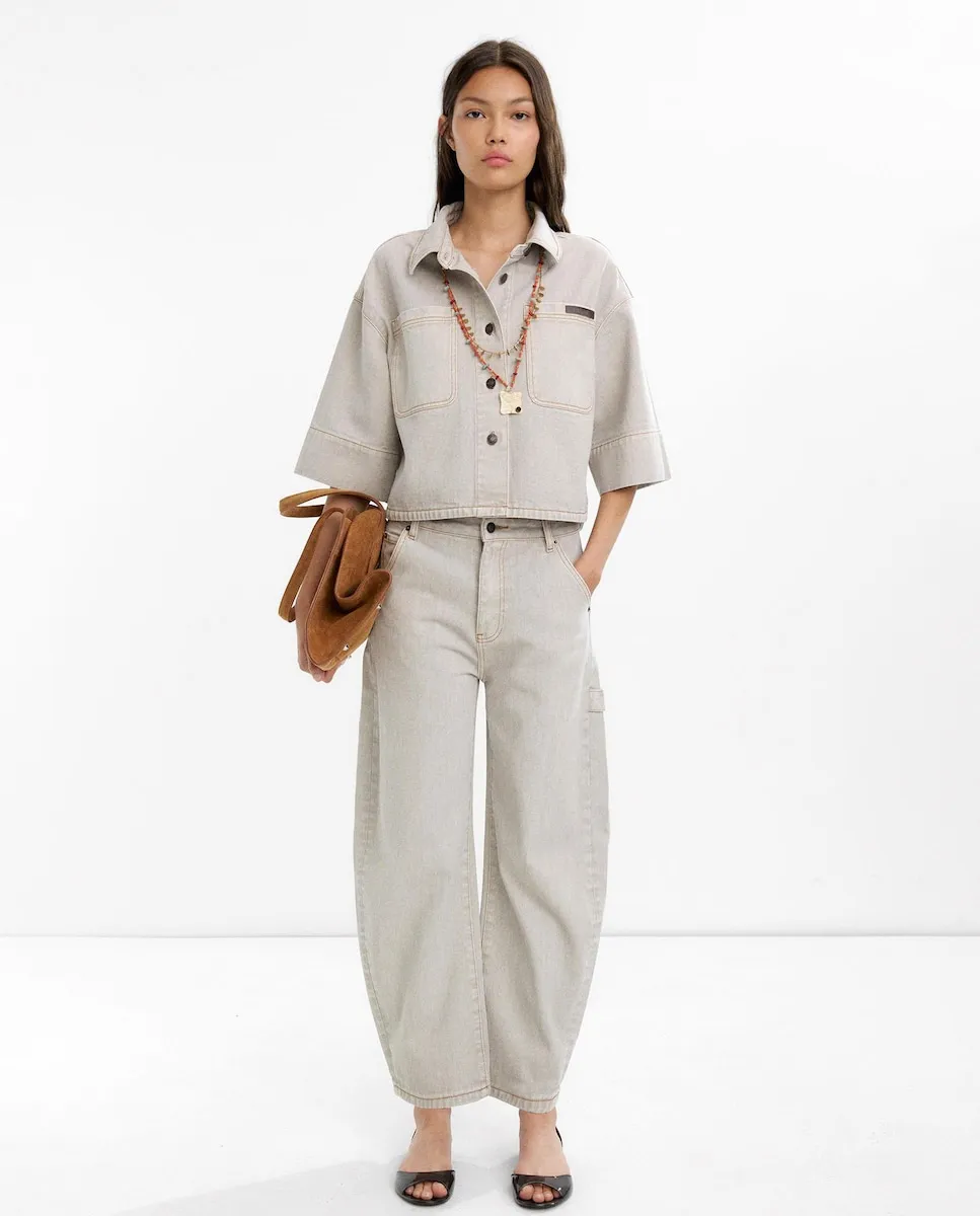 Ковбойские джинсы-бойфренды женские 100% хлопок с декоративными карманами Parfois, светло-серый
Ковбойские джинсы-бойфренды женские 100% хлопок с декоративными карманами Parfois, светло-серый