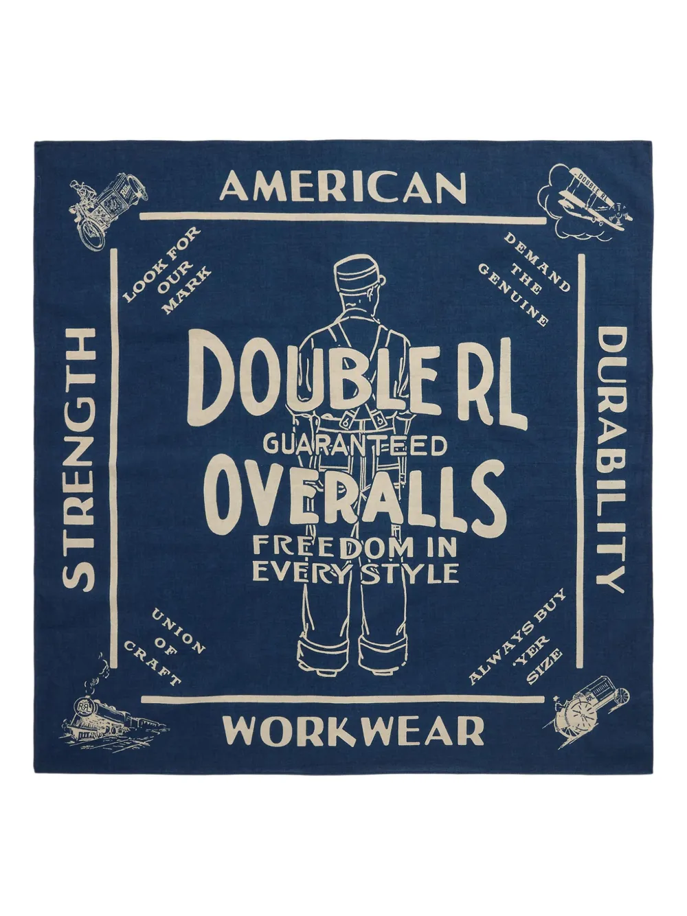 Шарф Workwear с графичным принтом Ralph Lauren RRL, синий 
Шарф Workwear с графичным принтом Ralph Lauren RRL, синий