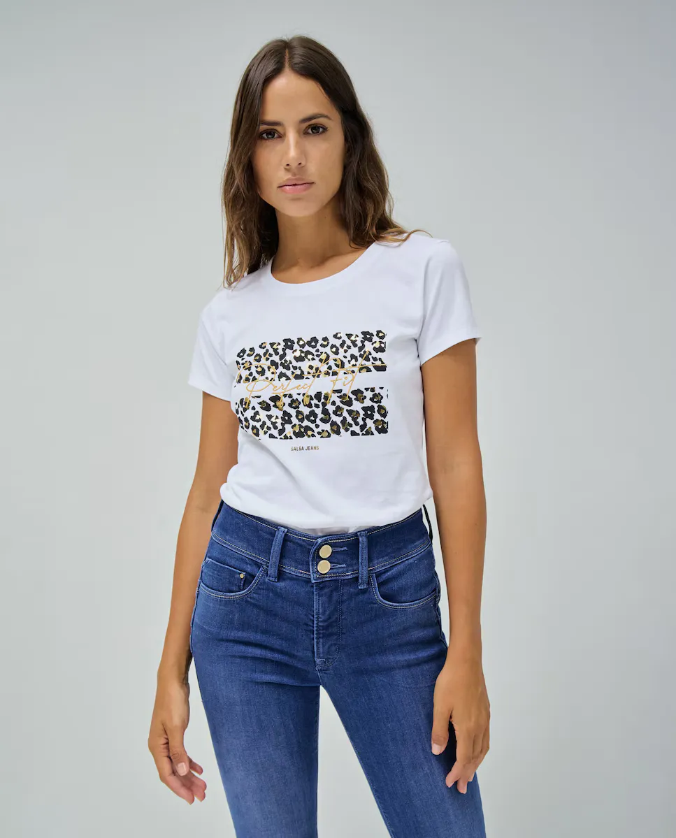 Женская футболка с короткими рукавами и рисунком спереди Salsa Jeans, белый
Женская футболка с короткими рукавами и рисунком спереди Salsa Jeans, белый