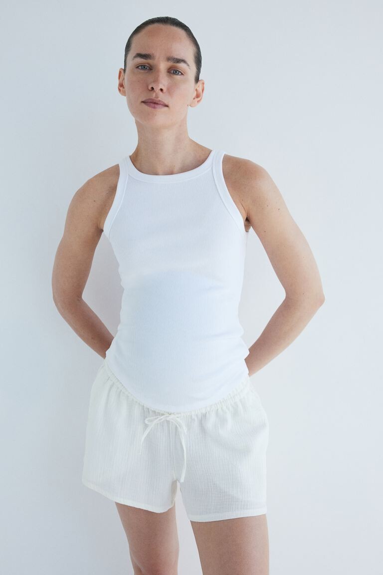 Мама до и после шорты из хлопкового муслина H&M, белый
Мама до и после шорты из хлопкового муслина H&M, белый