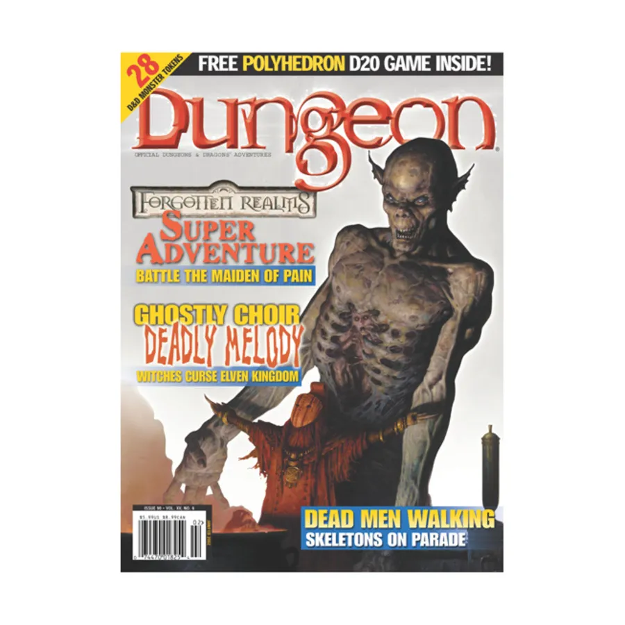 Журнал #90 "Forgotten Realms Super Adventure, Polyhedron d20 Game, Monster Tokens Set #5", Dungeon Magazine #051 - #100
Журнал #90 "Forgotten Realms Super Adventure, Polyhedron d20 Game, Monster Tokens Set #5", Dungeon Magazine #051 - #100