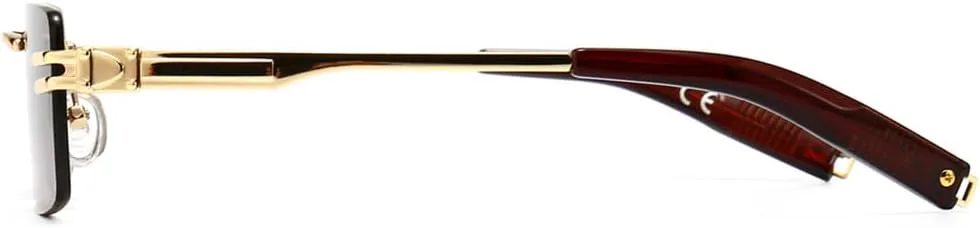 Солнцезащитные очки в стиле ретро, прямоугольные, без оправы, мужские, золотистый металл, женские, без оправы, защита от УФ-излучения UV400 VFDHN, Gold With Brown
Солнцезащитные очки в стиле ретро, прямоугольные, без оправы, мужские, золотистый металл, женские, без оправы, защита от УФ-излучения UV400 VFDHN, Gold With Brown