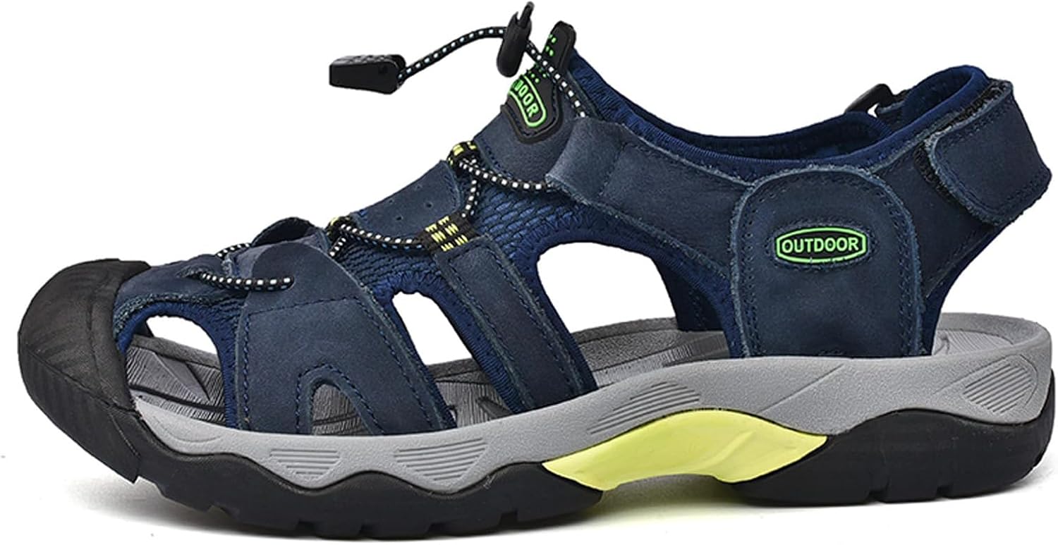 Мужские закрытые сандалии для пеших прогулок, спортивные водонепроницаемые кожаные сандалии, легкие летние прогулочные повседневные водные обувь Generic, синий
Мужские закрытые сандалии для пеших прогулок, спортивные водонепроницаемые кожаные сандалии, легкие летние прогулочные повседневные водные обувь Generic, синий