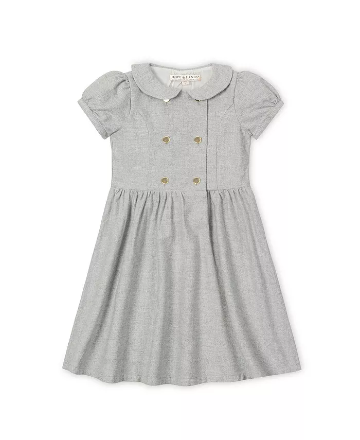 Двубортное фланелевое платье из органического материала для девочек с воротником Hope & Henry, серый
Двубортное фланелевое платье из органического материала для девочек с воротником Hope & Henry, серый