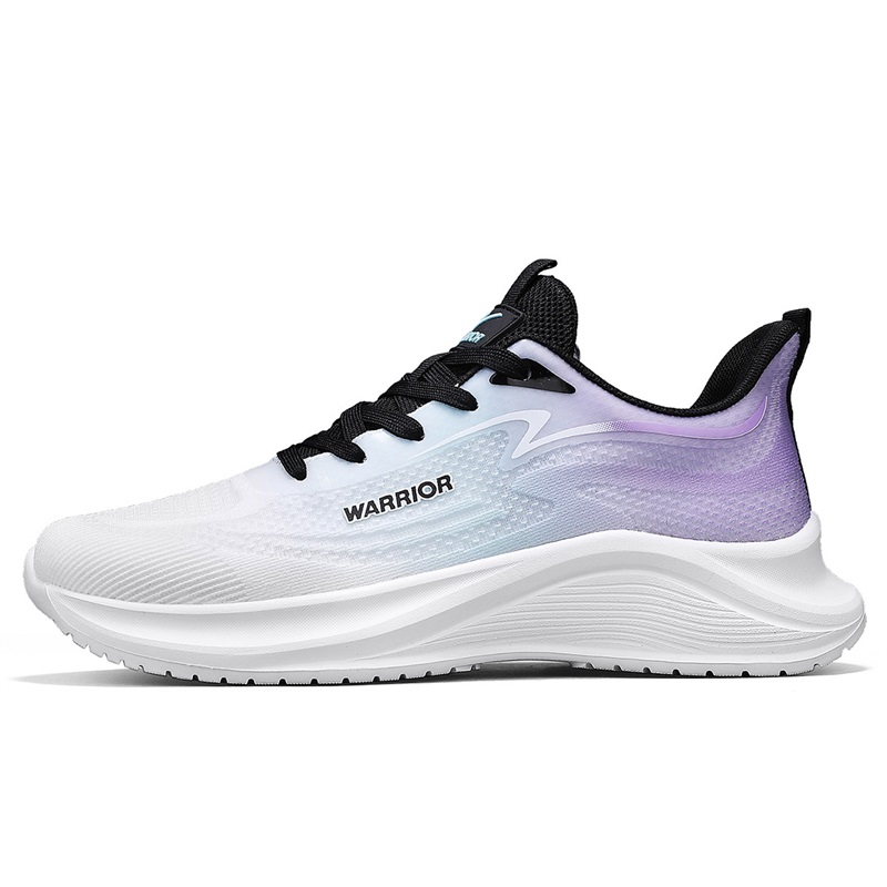 WARRIOR Скользоустойчивые износостойкие легкие кроссовки с амортизацией для бега на длинные дистанции унисекс низкие белые фиолетовые синие, цвет White Purple Blue 
WARRIOR Скользоустойчивые износостойкие легкие кроссовки с амортизацией для бега на длинные дистанции унисекс низкие белые фиолетовые синие, цвет White Purple Blue