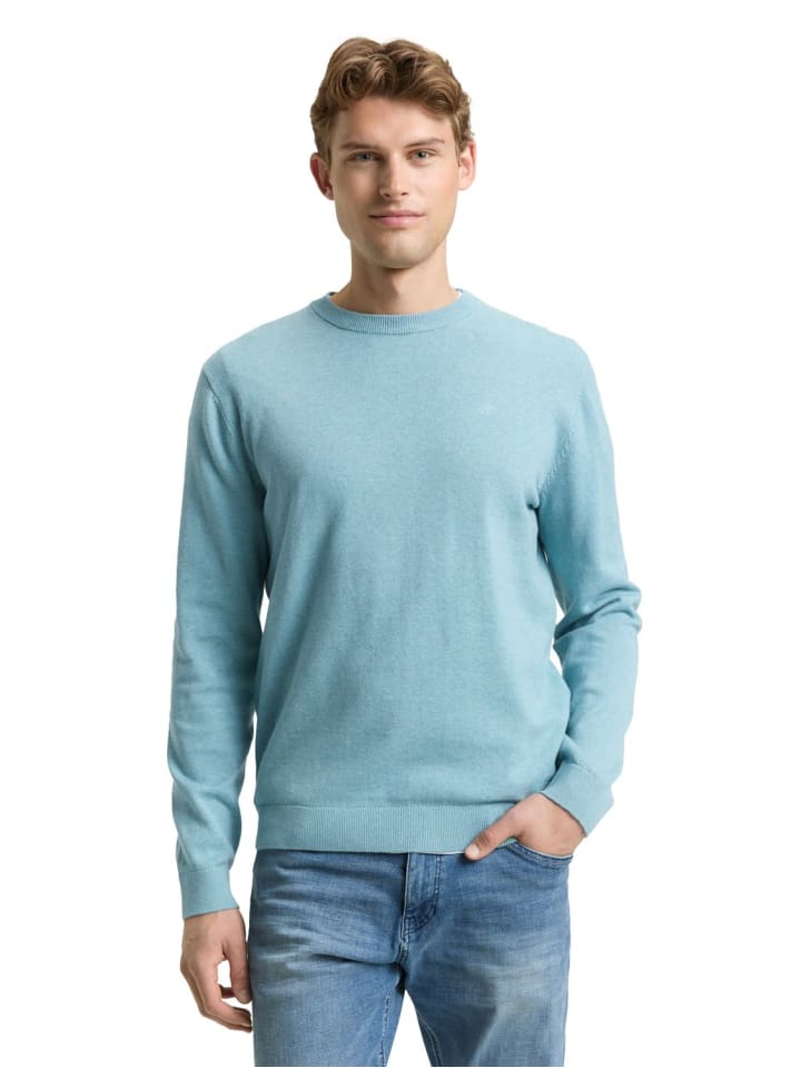 Tom Tailor Вязаный пуловер с круглым вырезом, синий
Tom Tailor Вязаный пуловер с круглым вырезом, синий