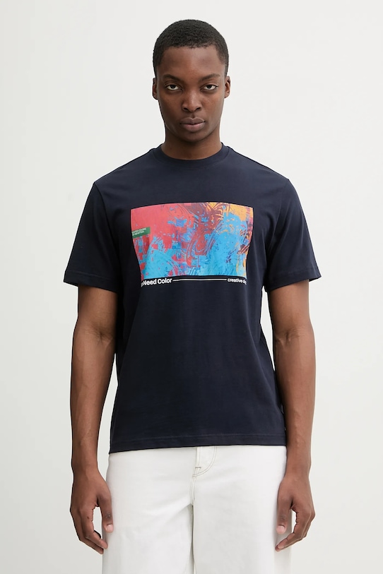 Хлопковая футболка United Colors of Benetton, темно-синий
Хлопковая футболка United Colors of Benetton, темно-синий