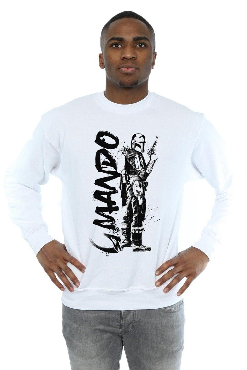 Толстовка Mandalorian Splat Mando Star Wars, белый 
Толстовка Mandalorian Splat Mando Star Wars, белый