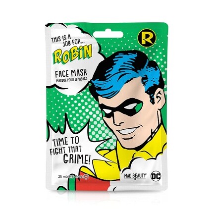Dc Superheroes Robin Face Mask Увлажняющая и освежающая тканевая маска для питания кожи и красивого цвета лица 31G, Mad Beauty
Dc Superheroes Robin Face Mask Увлажняющая и освежающая тканевая маска для питания кожи и красивого цвета лица 31G, Mad Beauty