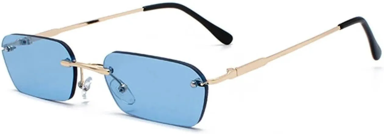 Модные женские солнцезащитные очки без оправы в винтажном стиле с прозрачными линзами, прямоугольной формы, защита от УФ-излучения UV400 VVTWSSW, C5 Gold-blue
Модные женские солнцезащитные очки без оправы в винтажном стиле с прозрачными линзами, прямоугольной формы, защита от УФ-излучения UV400 VVTWSSW, C5 Gold-blue