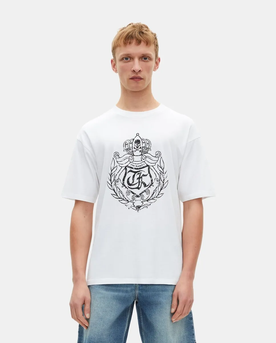 Мужская футболка с шелкографией щита The Kooples, белый
Мужская футболка с шелкографией щита The Kooples, белый