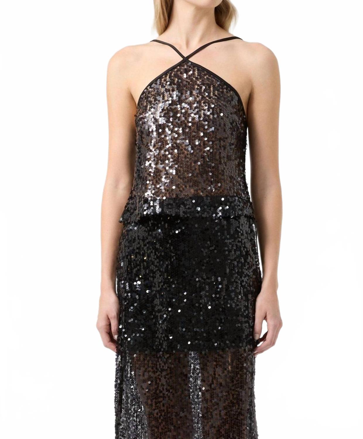 Топ с пайетками Reflection в черном цвете THIRD FORM
Топ с пайетками Reflection в черном цвете THIRD FORM