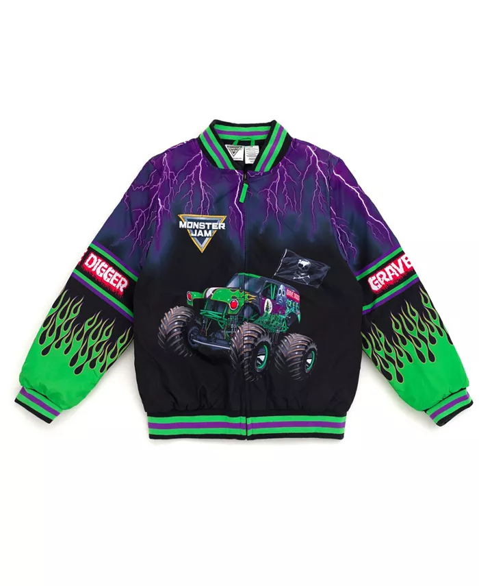 Мальчиковая бейсбольная куртка-бомбер на молнии Monster Jam
Мальчиковая бейсбольная куртка-бомбер на молнии Monster Jam