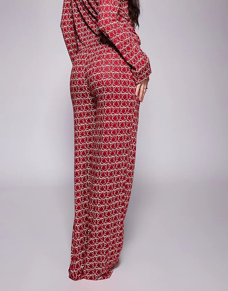 Эксклюзивные пижамные штаны Kaiia Mix and Match с бордовым принтом бантов
Эксклюзивные пижамные штаны Kaiia Mix and Match с бордовым принтом бантов